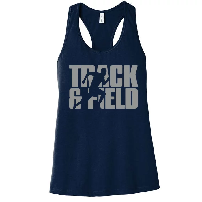 Track Field Themed Design Graphic Track Field Women's Racerback Tank