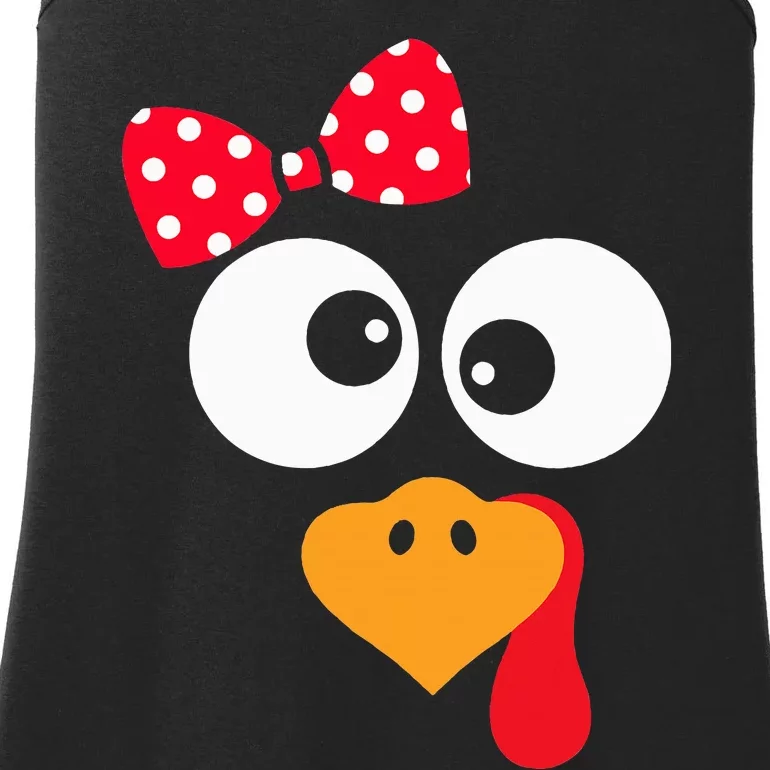 Thanksgiving Funny Turkey Face Costume Ladies Essential Tank