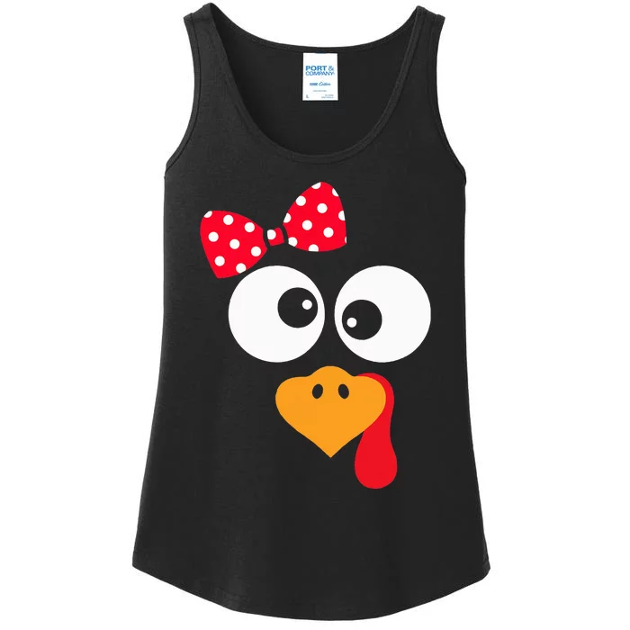 Thanksgiving Funny Turkey Face Costume Ladies Essential Tank