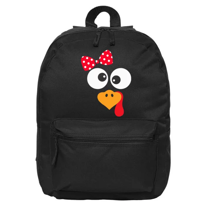 Thanksgiving Funny Turkey Face Costume 16 in Basic Backpack