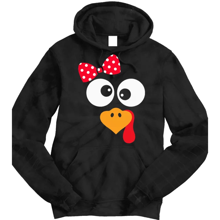 Thanksgiving Funny Turkey Face Costume Tie Dye Hoodie