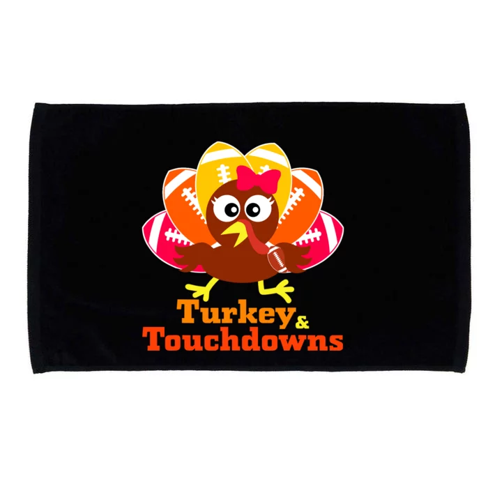 Thanksgiving Football Turkey And Touchdowns Girl Wo Microfiber Hand Towel