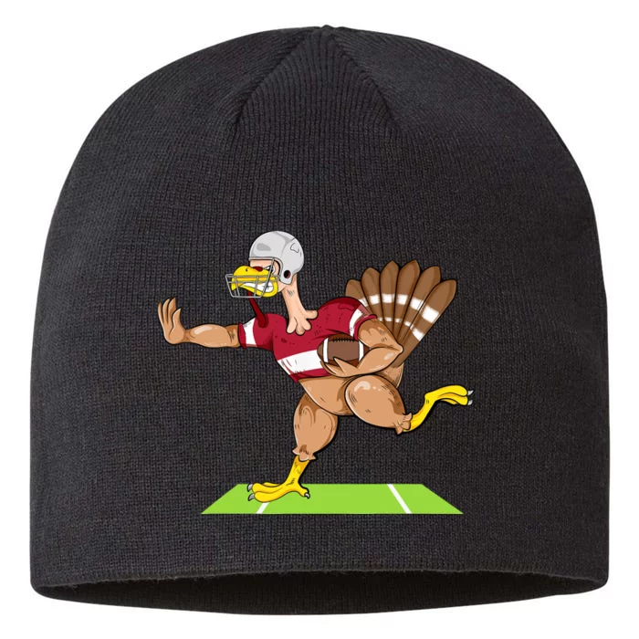 Thanksgiving Football Turkey Player Funny 8 1/2in Sustainable Knit Beanie