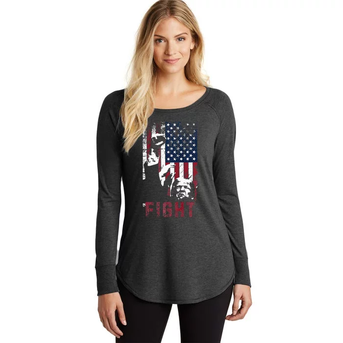 Trump Fight Usa Women's Perfect Tri Tunic Long Sleeve Shirt