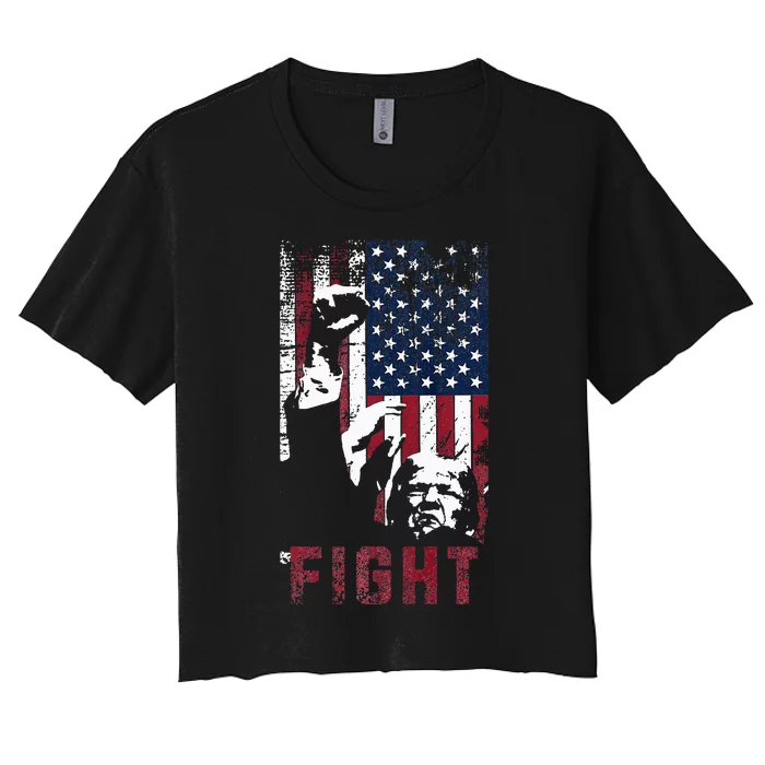 Trump Fight Usa Women's Crop Top Tee