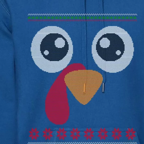 Turkey Face Ugly Thanksgiving Like Gift Premium Hoodie