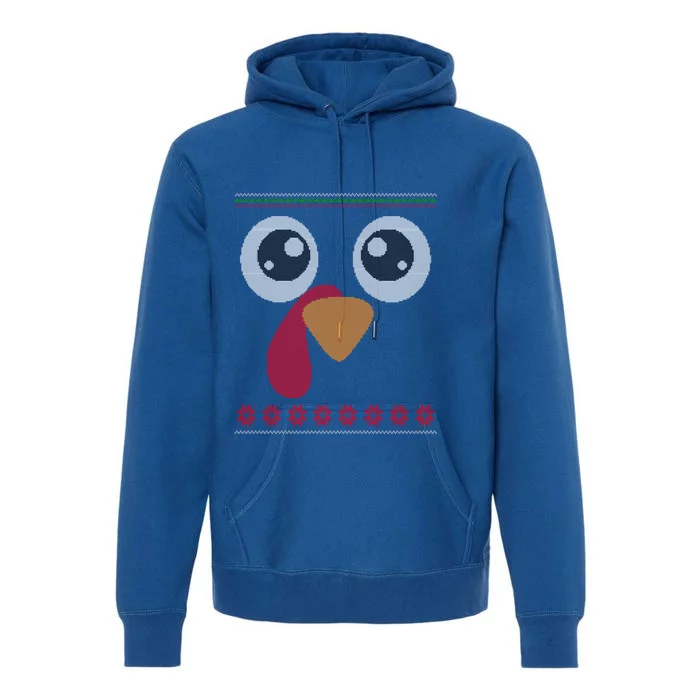 Turkey Face Ugly Thanksgiving Like Gift Premium Hoodie