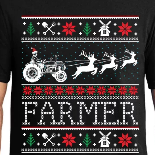 Tractors Farmer Ugly Christmas Sweaters Gift Pajama Set