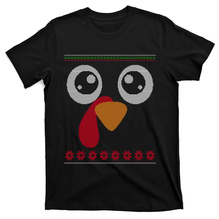 Turkey Face Ugly Thanksgiving Sweater Like T-Shirt