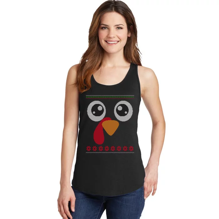 Turkey Face Ugly Thanksgiving Sweater Like Ladies Essential Tank