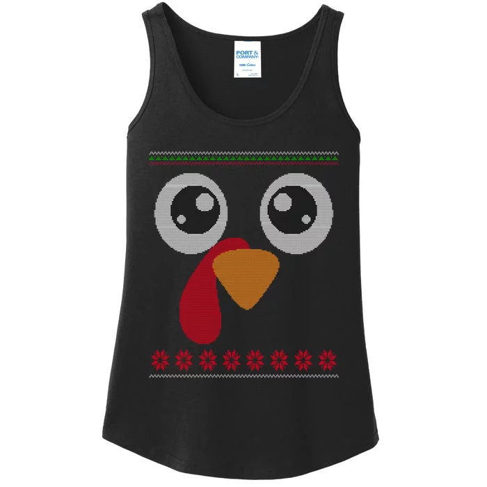 Turkey Face Ugly Thanksgiving Sweater Like Ladies Essential Tank