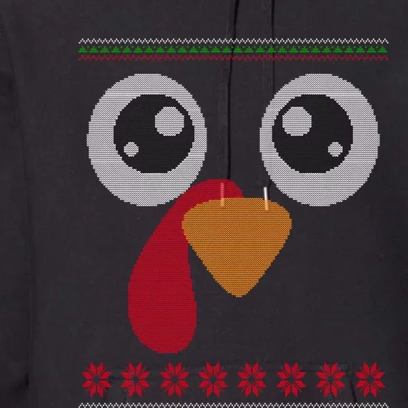 Turkey Face Ugly Thanksgiving Sweater Like Premium Hoodie