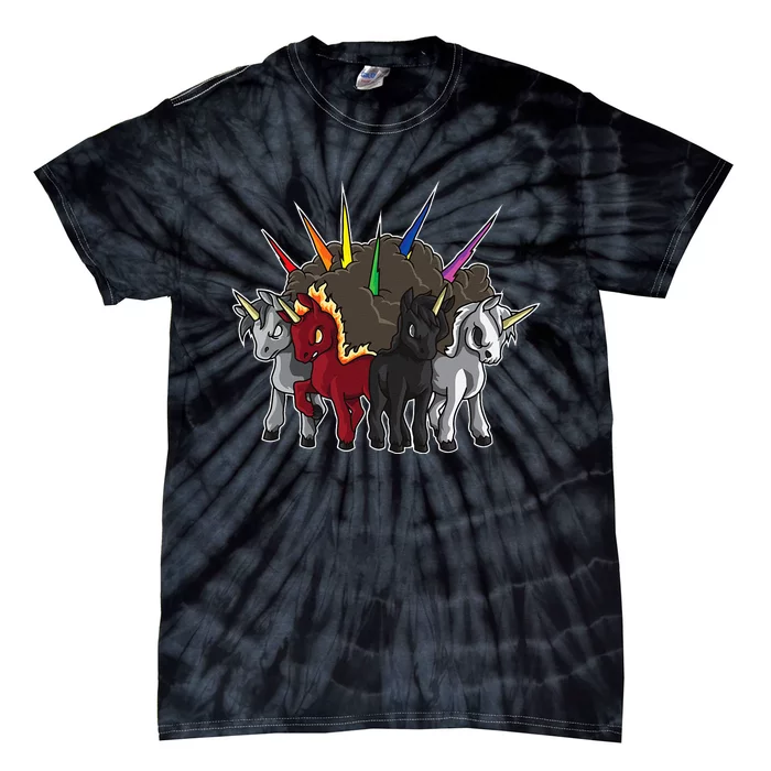 The Four Unicorns Of The Apocalypse Horsemen Parody Tie-Dye T-Shirt