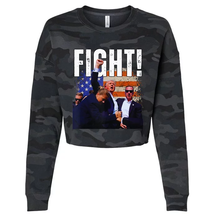 Trump Fist Usa 2024 Cropped Pullover Crew