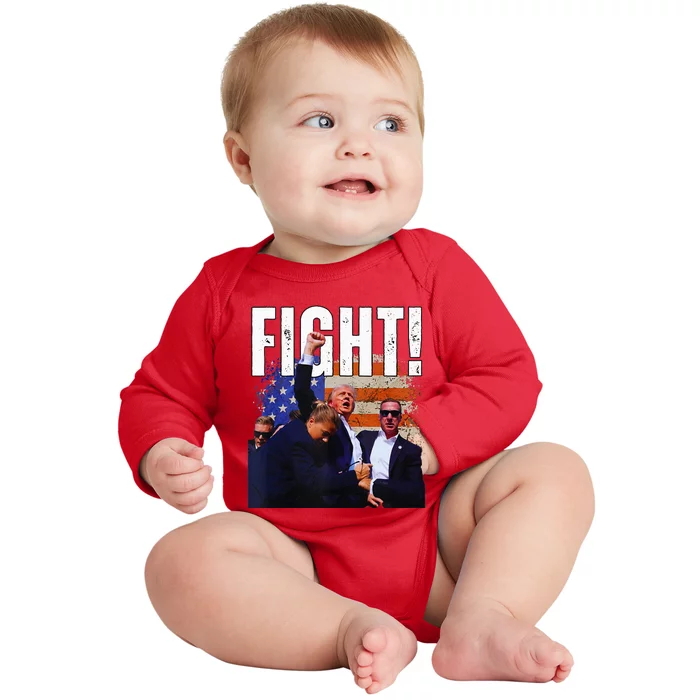 Trump Fist Usa 2024 Baby Long Sleeve Bodysuit