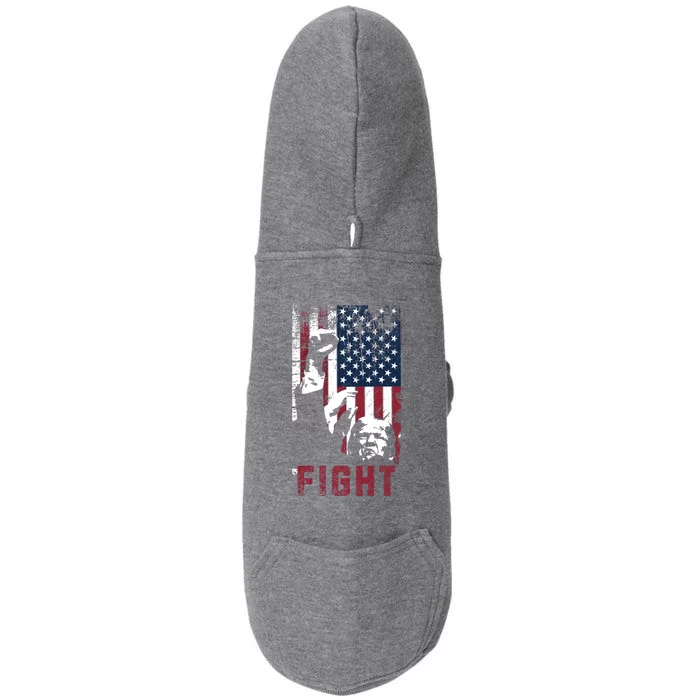 Trump Fight Usa Gift Doggie 3-End Fleece Hoodie