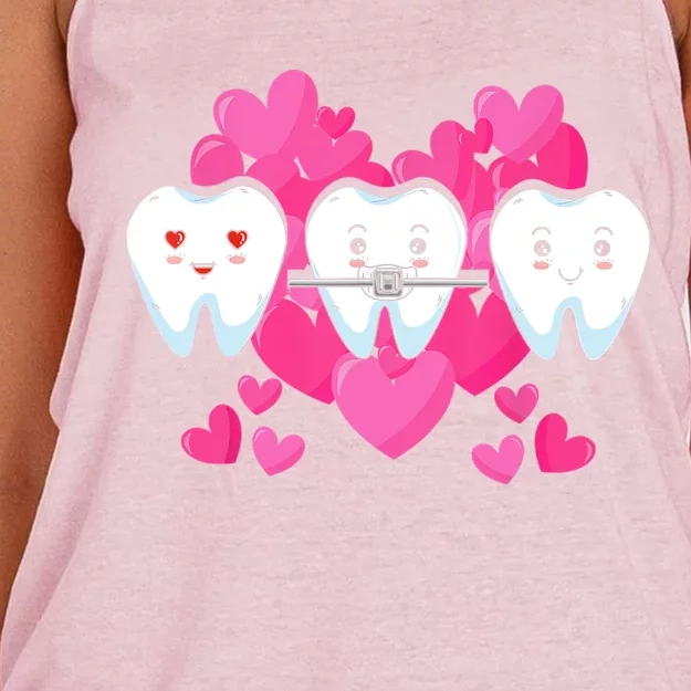 Tooth Fairy Valentines Day Dentist Dear Dental Assistant Cute Gift Women's Knotted Racerback Tank