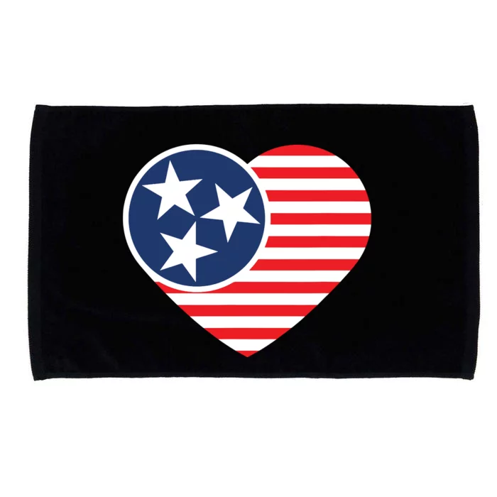 Tennessee Flag Vintage American Usa Heart Microfiber Hand Towel