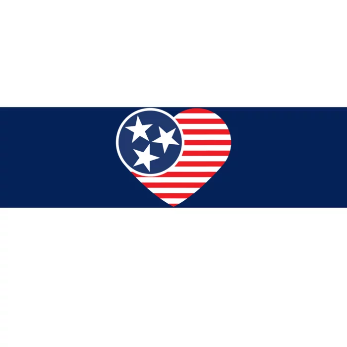 Tennessee Flag Vintage American Usa Heart Bumper Sticker