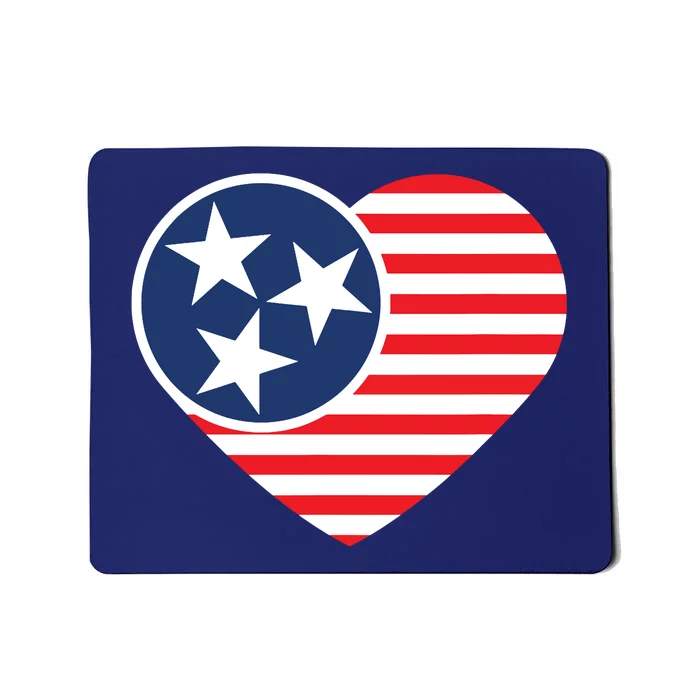 Tennessee Flag Vintage American Usa Heart Mousepad