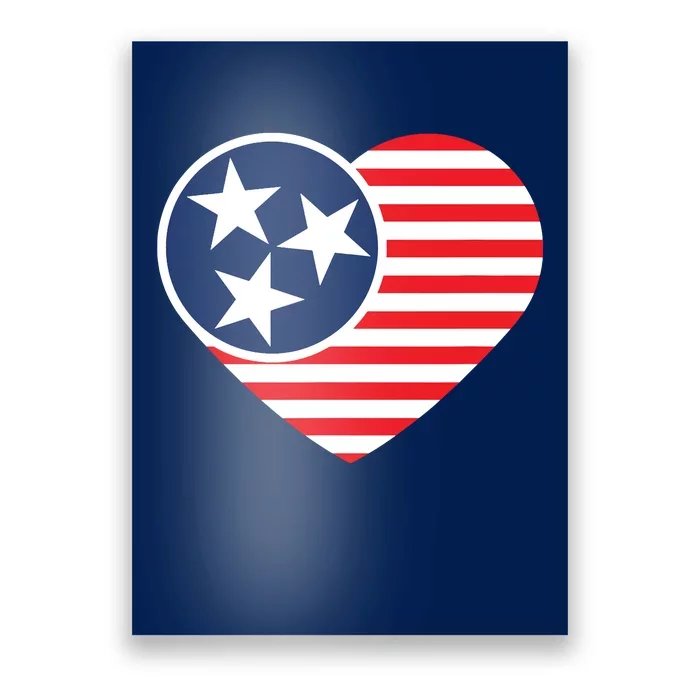 Tennessee Flag Vintage American Usa Heart Poster