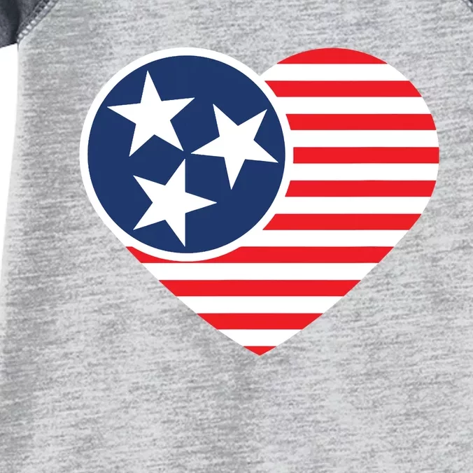 Tennessee Flag Vintage American Usa Heart Infant Baby Jersey Bodysuit