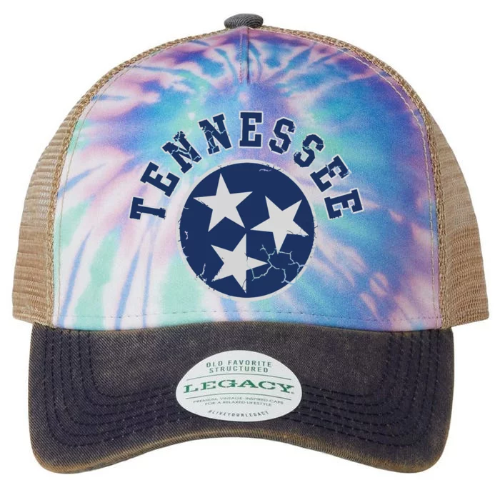 Tennessee Flag Vintage Fade Legacy Tie Dye Trucker Hat