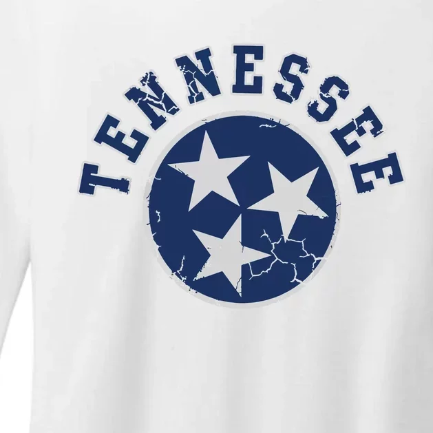 Tennessee Flag Vintage Fade Womens CVC Long Sleeve Shirt