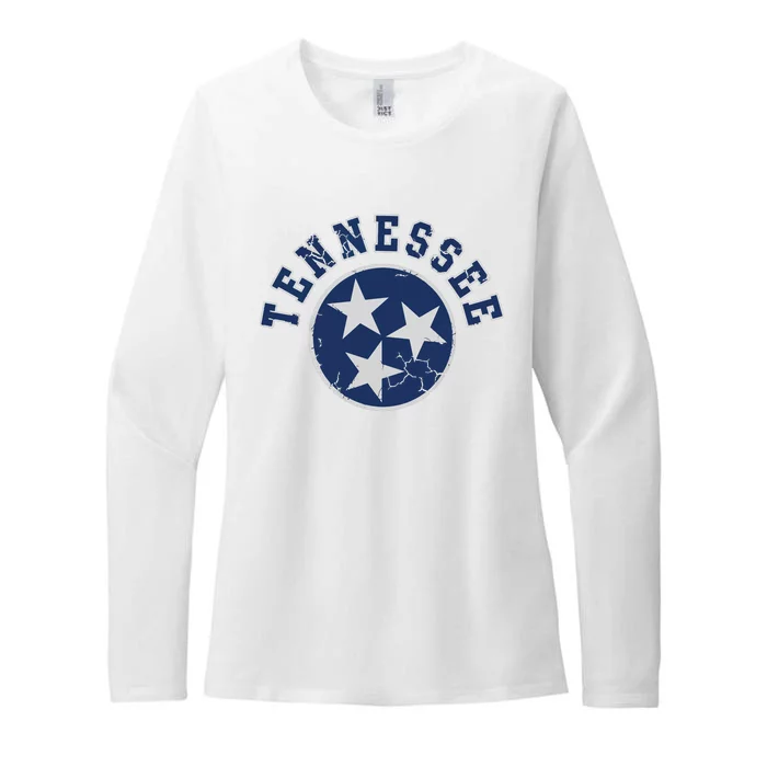 Tennessee Flag Vintage Fade Womens CVC Long Sleeve Shirt