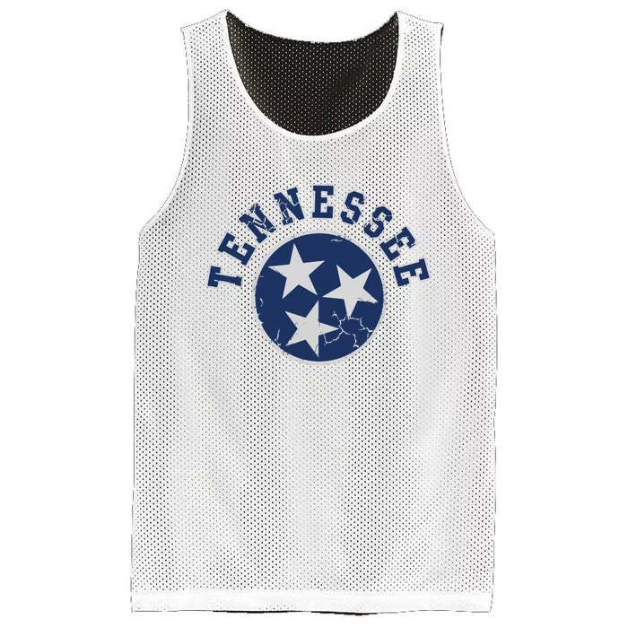 Tennessee Flag Vintage Fade Mesh Reversible Basketball Jersey Tank