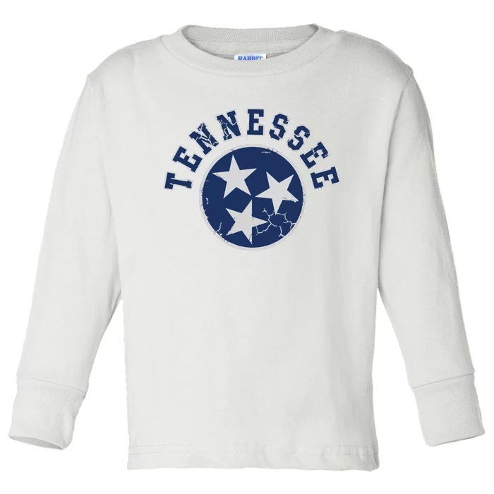 Tennessee Flag Vintage Fade Toddler Long Sleeve Shirt