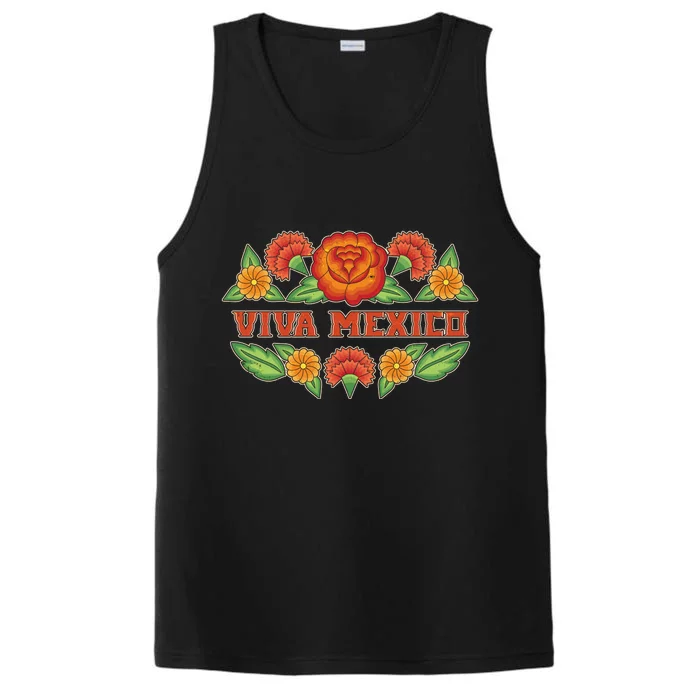 Traditional Floral Viva Mexico Performance Tank