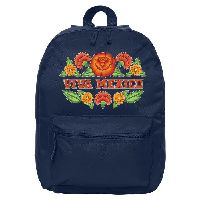 Traditional Floral Viva Mexico 16 in Basic Backpack