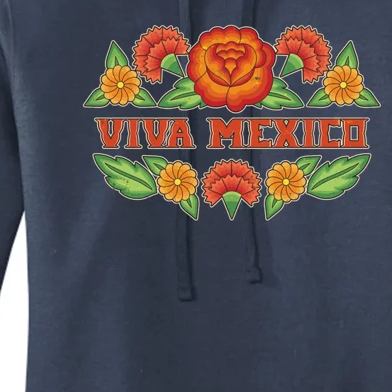 Traditional Floral Viva Mexico Women's Pullover Hoodie