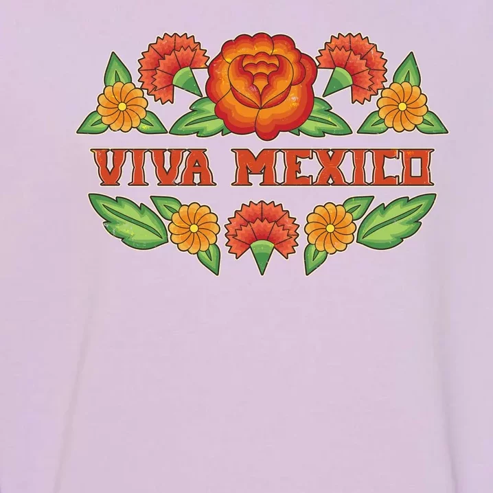 Traditional Floral Viva Mexico Garment-Dyed Sweatshirt