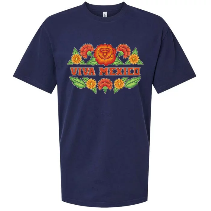 Traditional Floral Viva Mexico Sueded Cloud Jersey T-Shirt