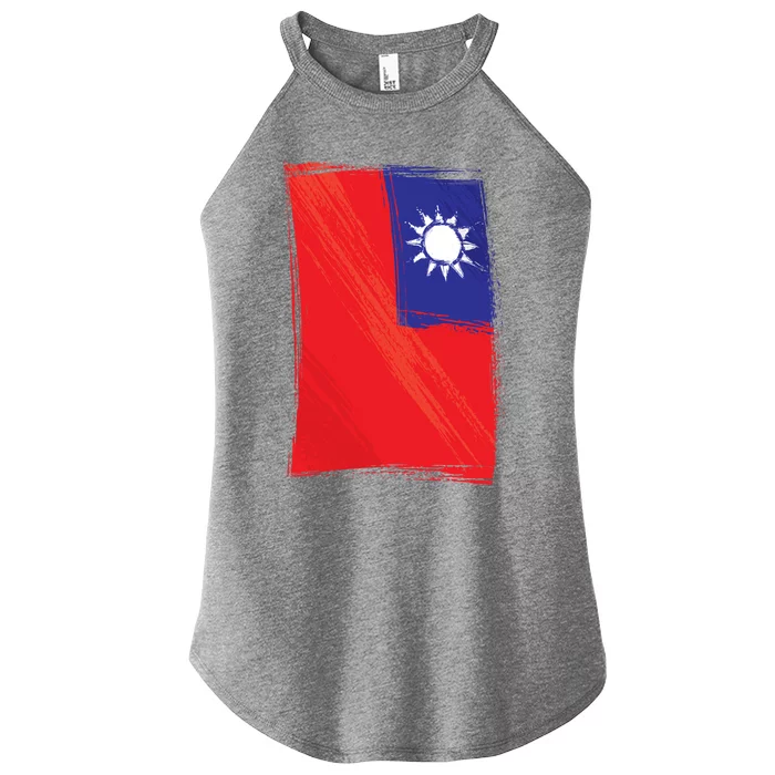 Taiwan Flag Vertical Flag Country Taiwanese Flag Gift Women’s Perfect Tri Rocker Tank