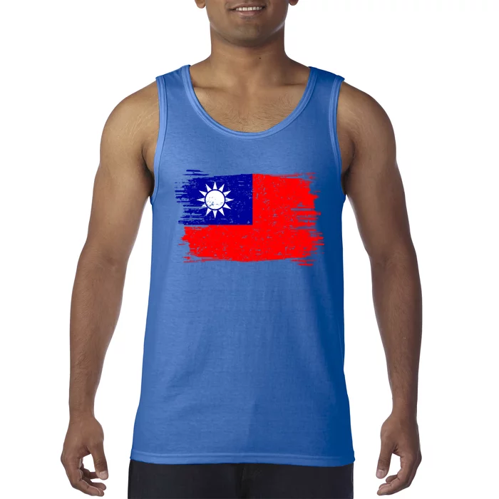 Taiwan Flag Vintage Distressed Taiwanese Gift Tank Top