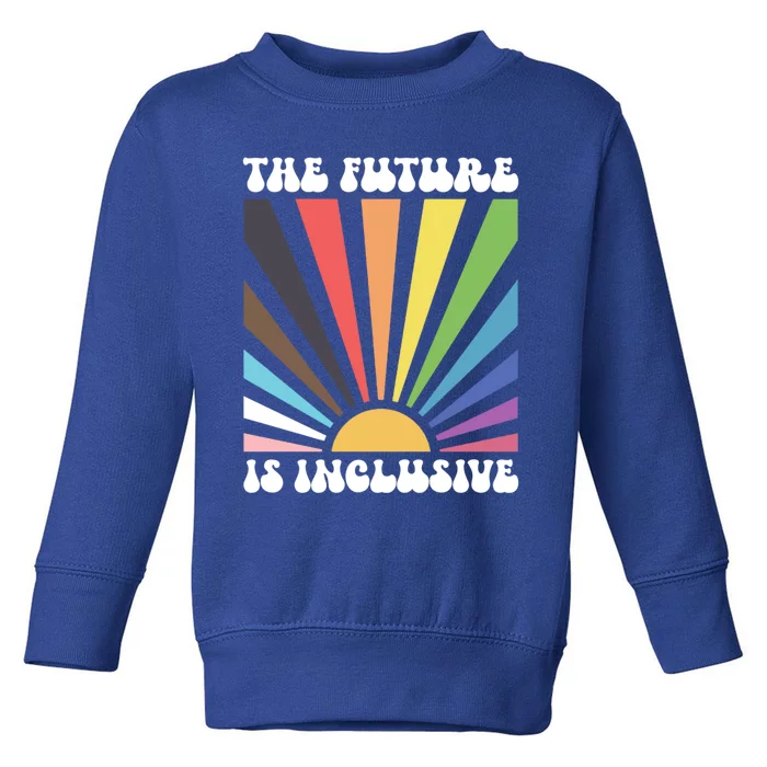 The Future Vintage Is Inclusive Ally Lgbtq+ Pride Retro Gift Toddler Sweatshirt