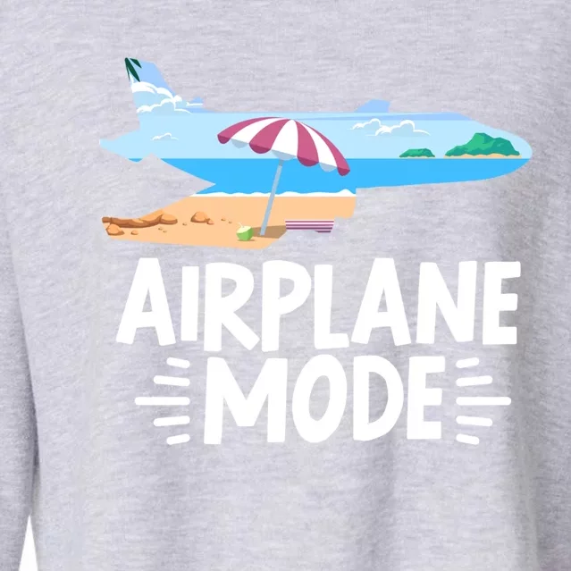 Traveller Flight Vacation Airplane Mode Meaningful Gift Cropped Pullover Crew