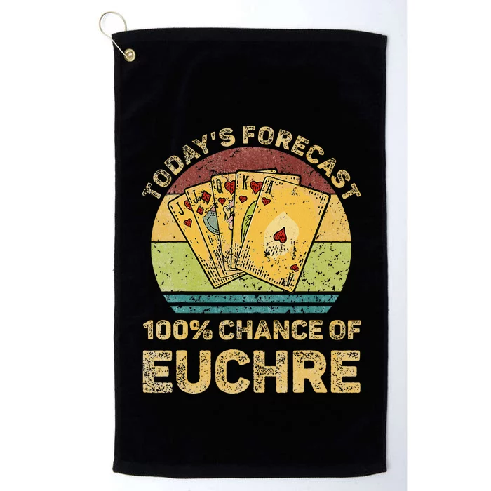 TodayS Forecast Vintage Funny Euchre Card Game Platinum Collection Golf Towel