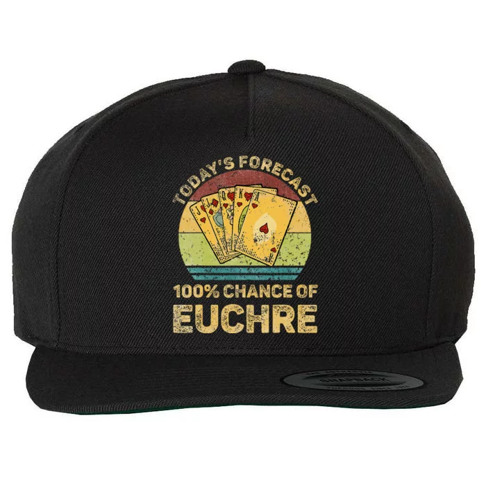 TodayS Forecast Vintage Funny Euchre Card Game Wool Snapback Cap