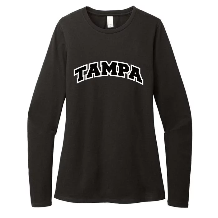 Tampa Florida Varsity Style Vintage Red Womens CVC Long Sleeve Shirt