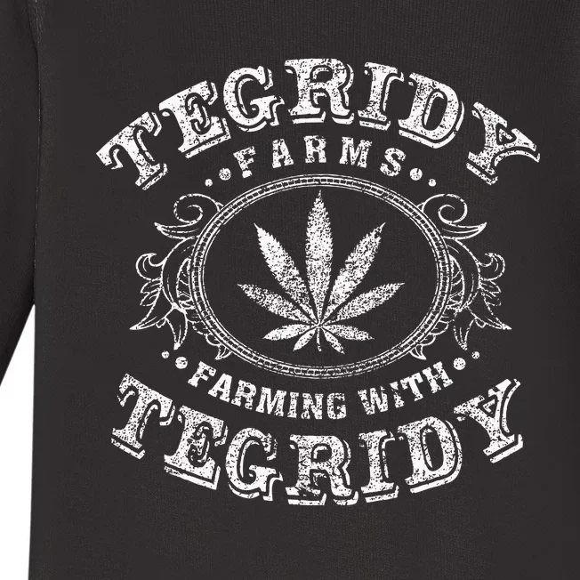 Tegridy Farm Vape Culture Funny Weed Farming For Stoners Baby Long Sleeve Bodysuit