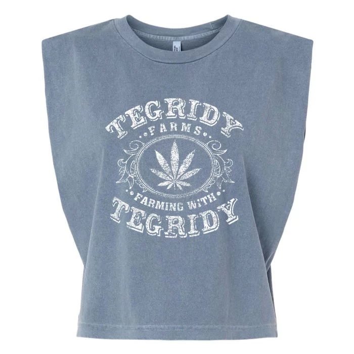 Tegridy Farm Vape Culture Funny Weed Farming For Stoners Garment-Dyed Women's Muscle Tee