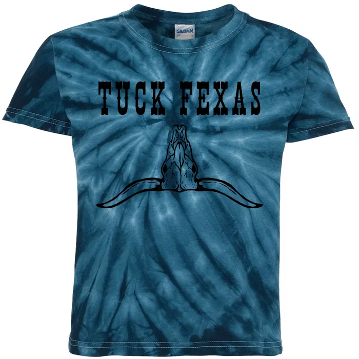 Tuck Fexas Vintage Horns Down Kids Tie-Dye T-Shirt