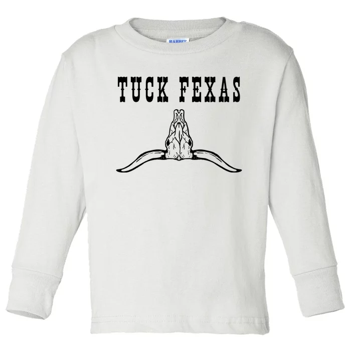 Tuck Fexas Vintage Horns Down Toddler Long Sleeve Shirt