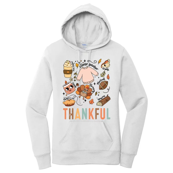 Thankful Fall Vibes Thanksgiving Women's Pullover Hoodie