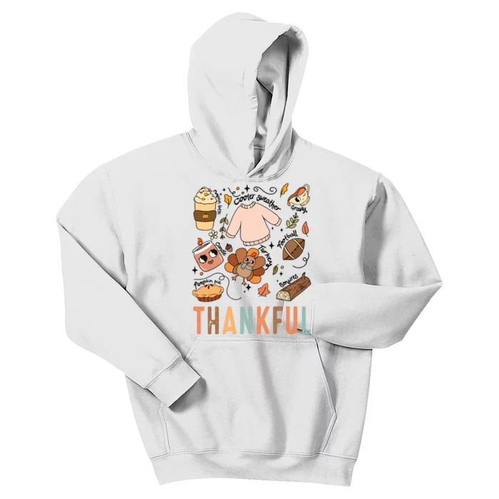 Thankful Fall Vibes Thanksgiving Kids Hoodie