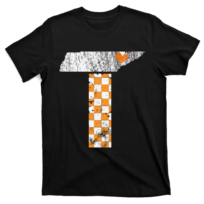 Tennessee Flag Vintage Football Fan Orange And White Gift T-Shirt